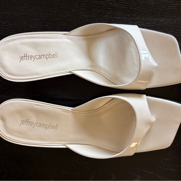Jeffrey Campbell Shoes - Jeffrey Campbell Cream Patent Mules